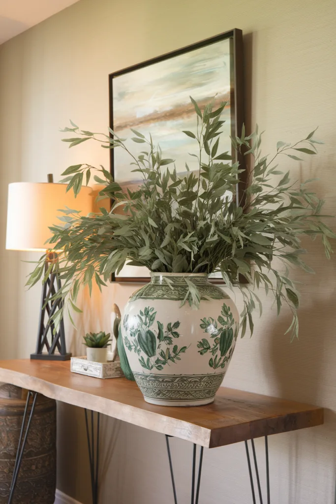 foyer entryway decor ideas with greenery