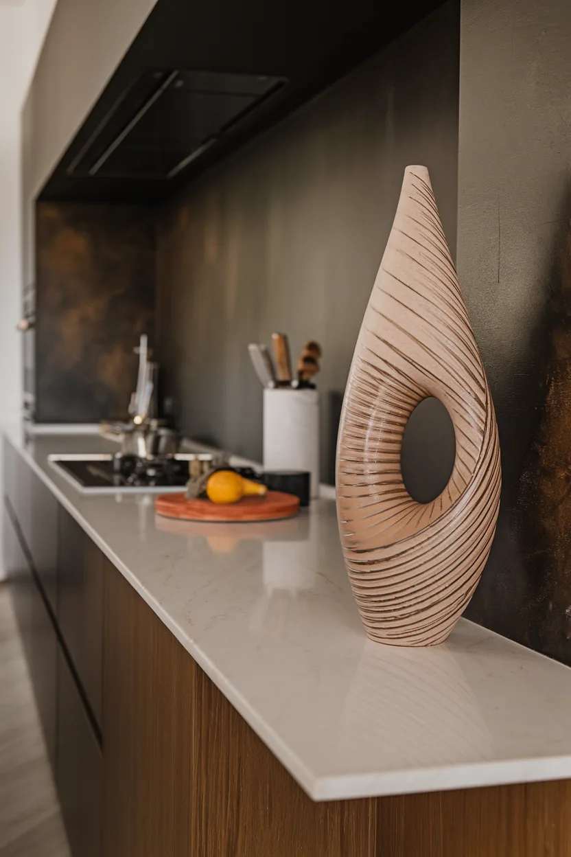 kitchen countertop sculptural decor piece