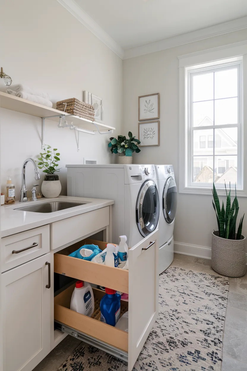 laundry room under sink storage