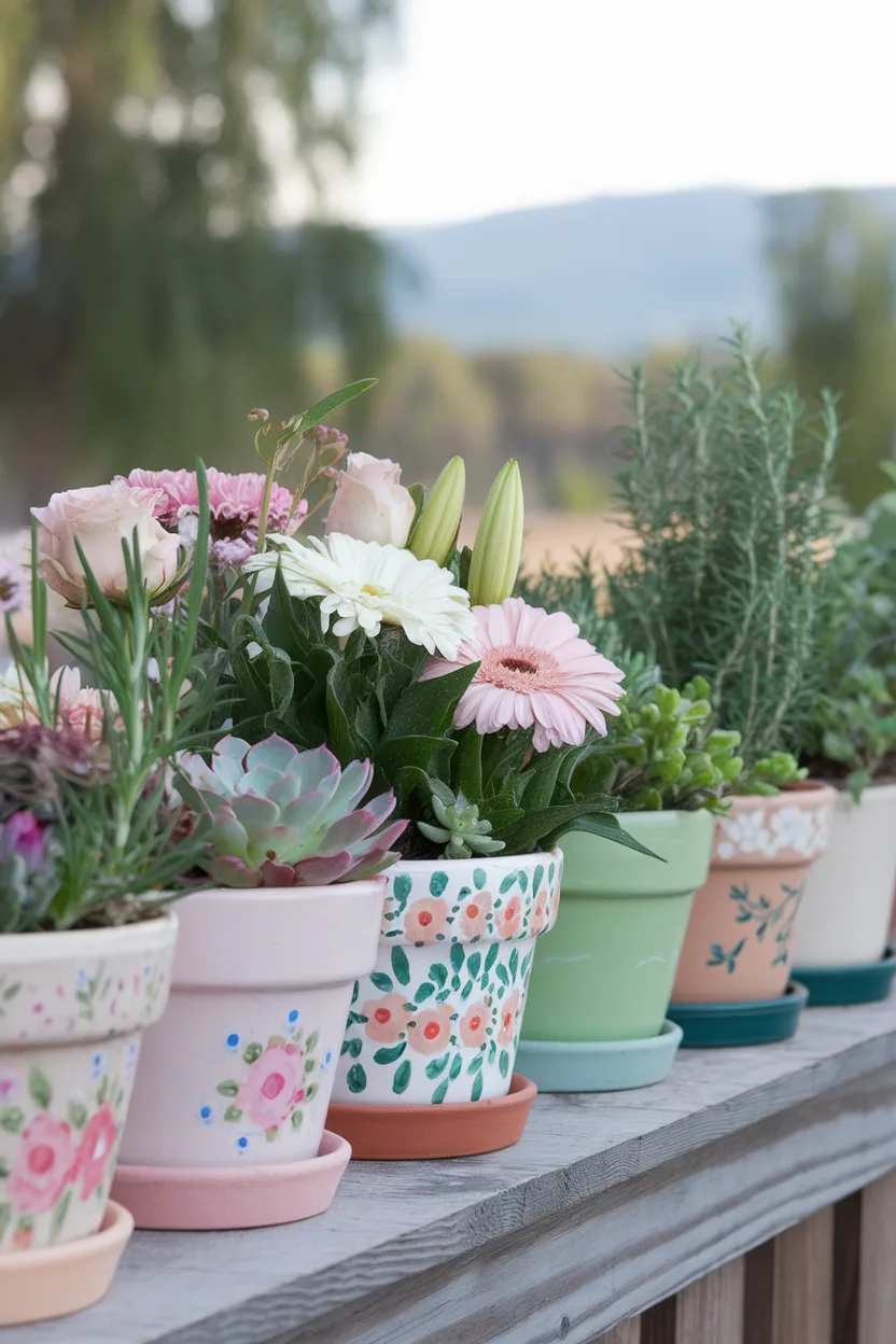 spring decorating ideas diy painted flower pots