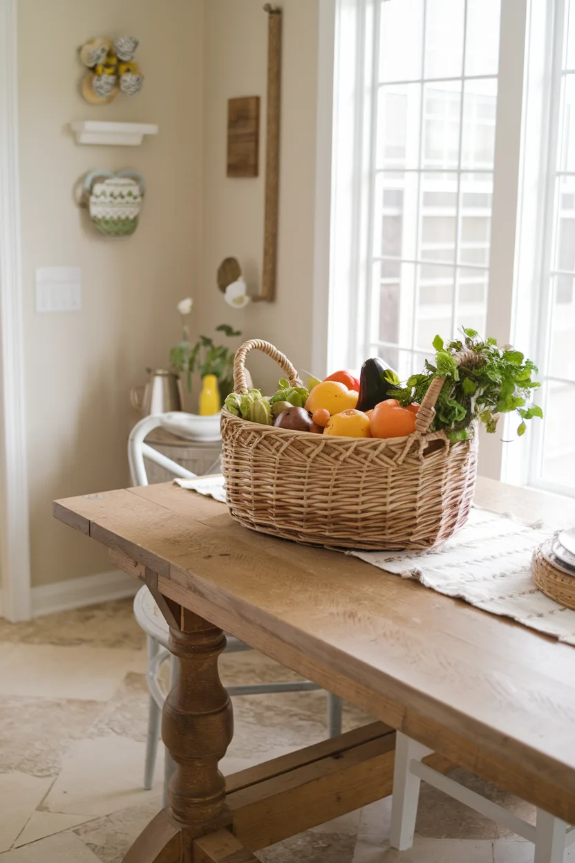 spring decorating ideas farmhouse style baskets