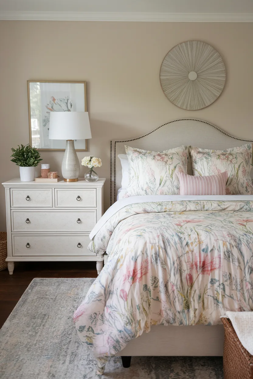 spring decorating ideas floral bedspread 1