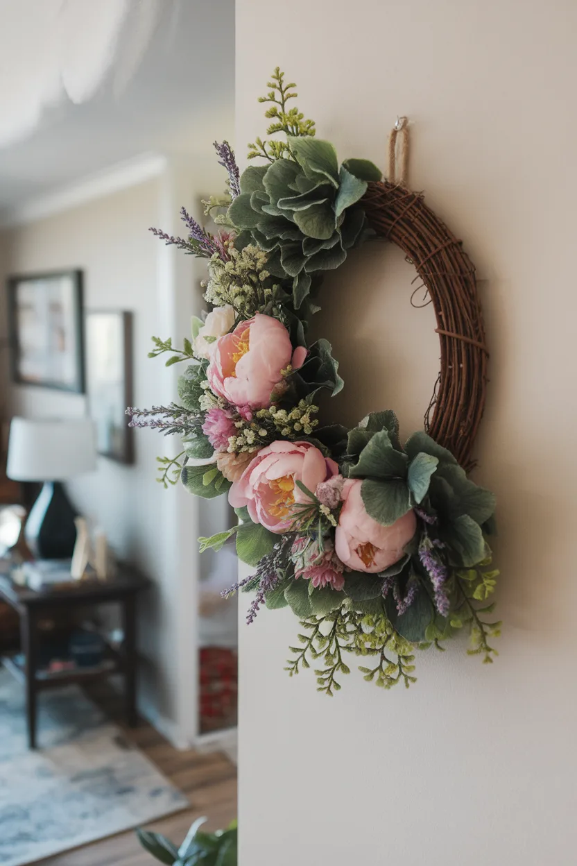 spring decorating ideas floral wreath