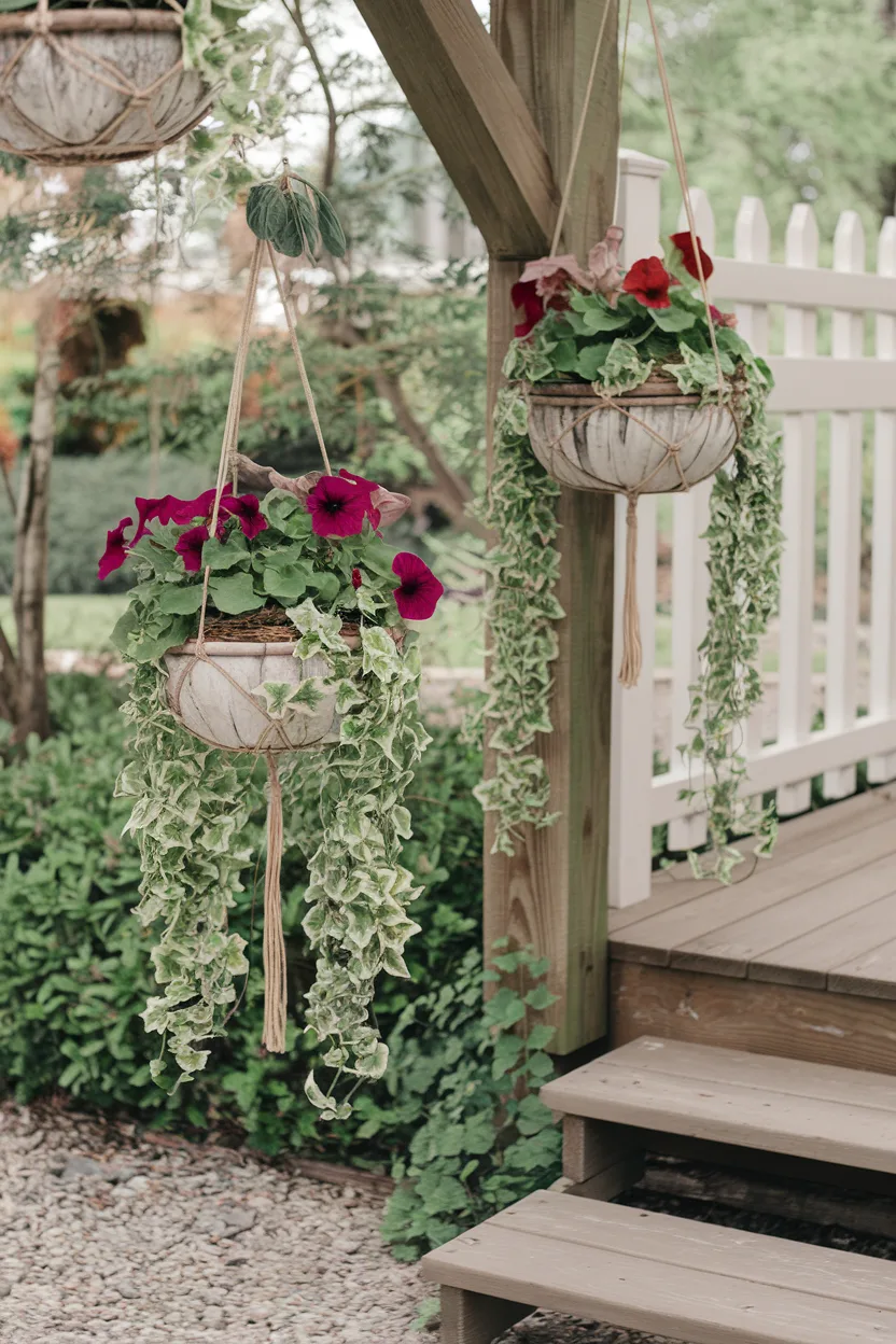 spring decorating ideas hanging planters 1