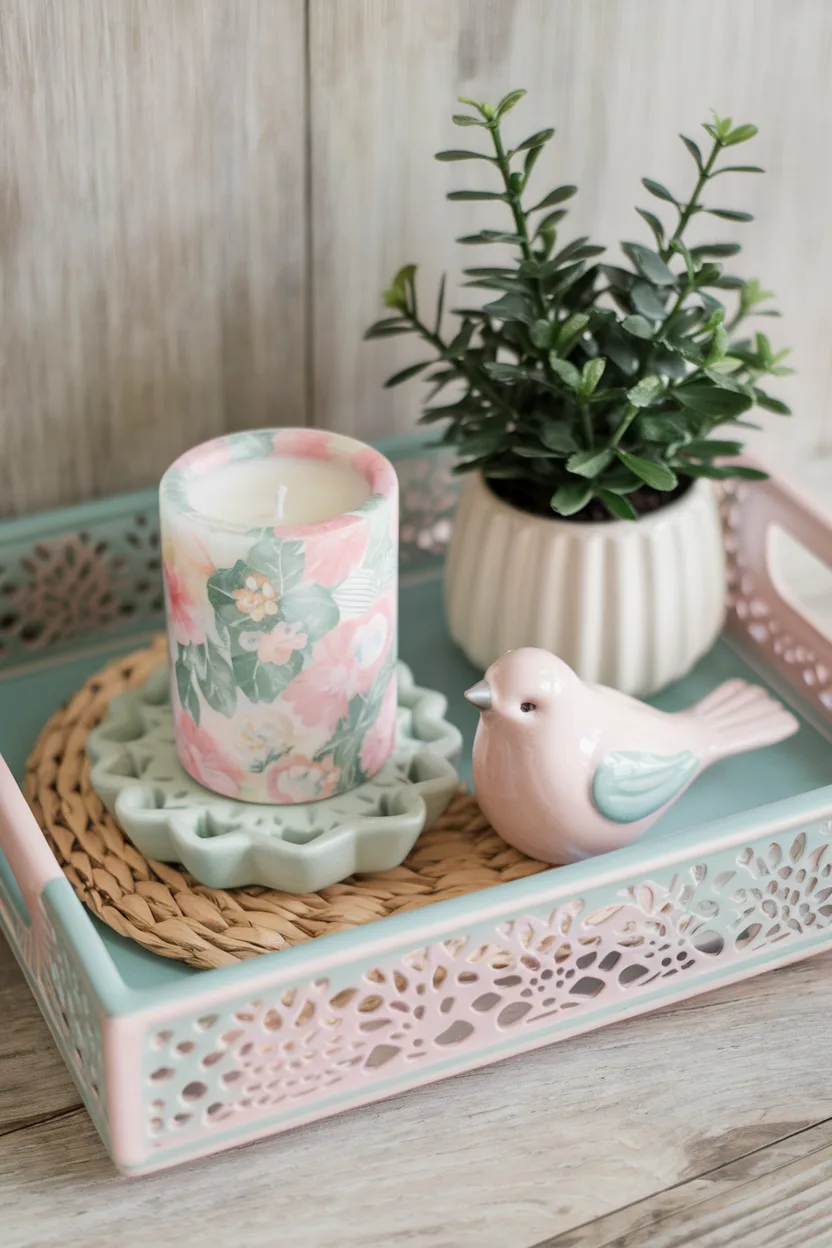 spring decorating ideas tray decor 1