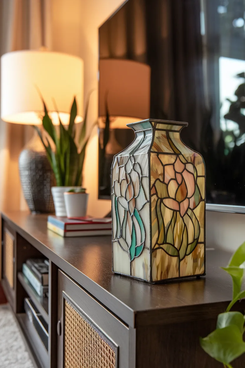 vase decorating ideas with stained glass