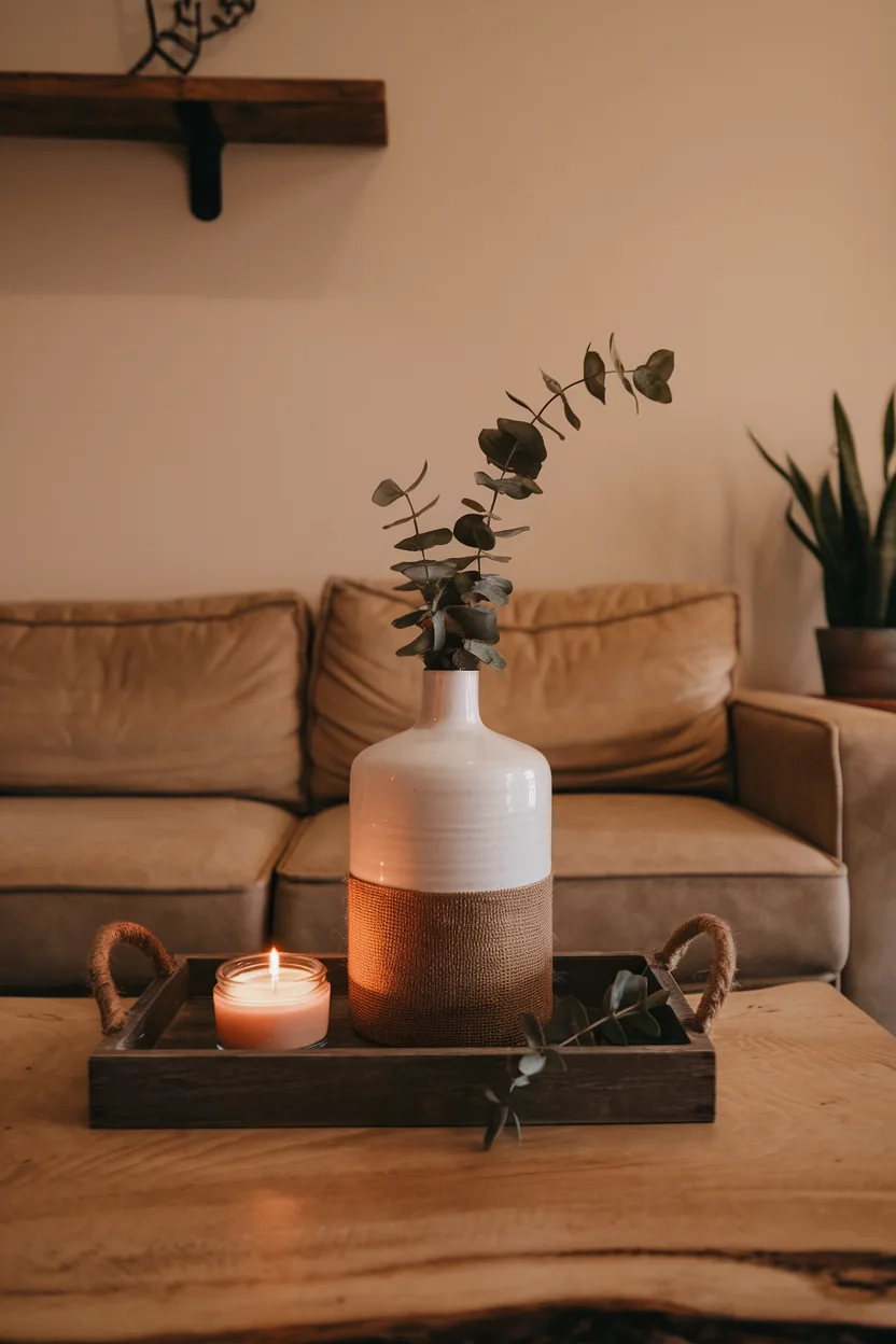 vase decorating ideas with wrapped twine or rope