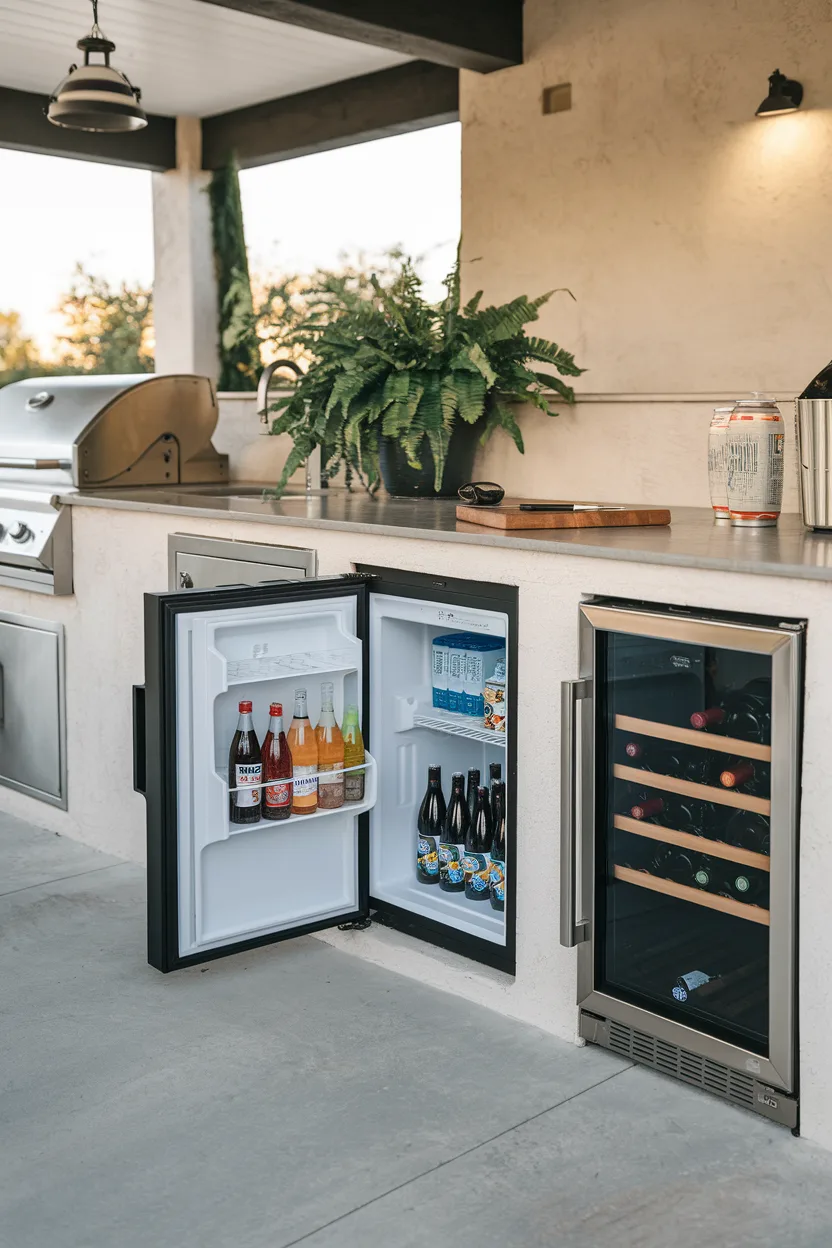 outdoor kitchen beverage station