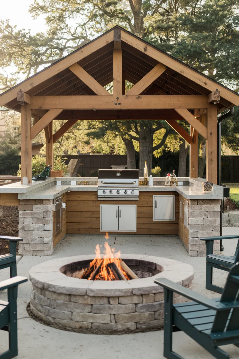 outdoor kitchen fire pit