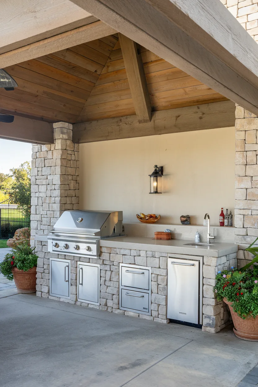 outdoor kitchen fully covered