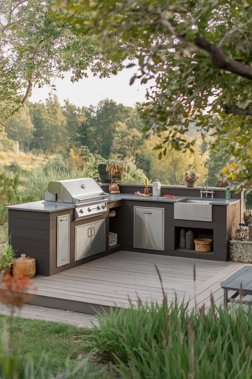 outdoor kitchen l shaped