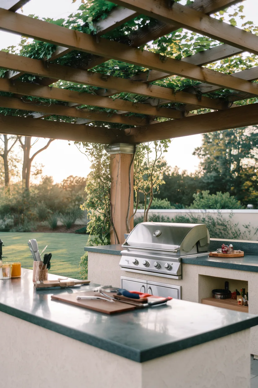 outdoor kitchen pergola