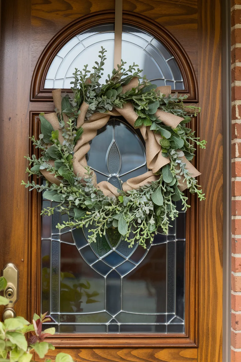 spring wreath burlap