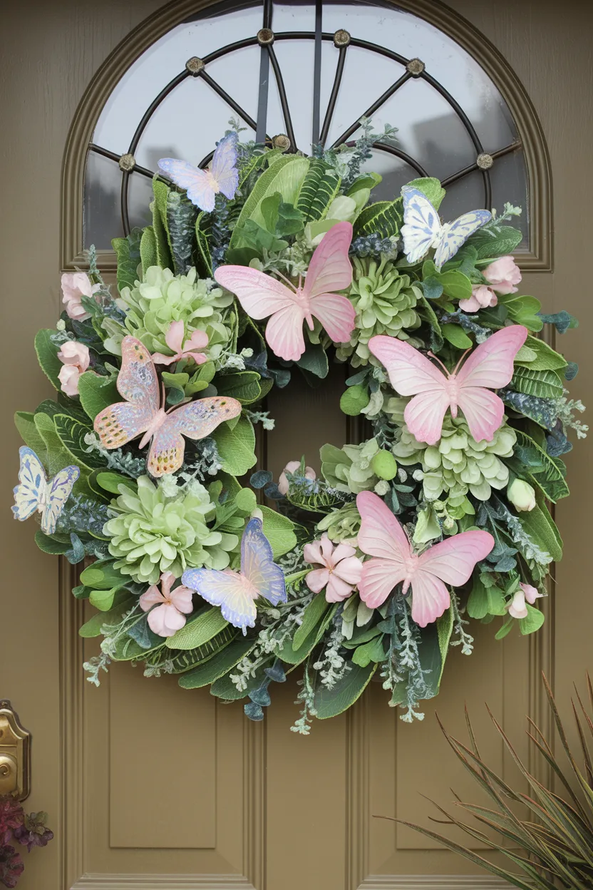 spring wreath butterfly wreath