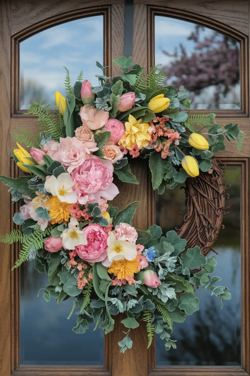 spring wreath classic floral wreath