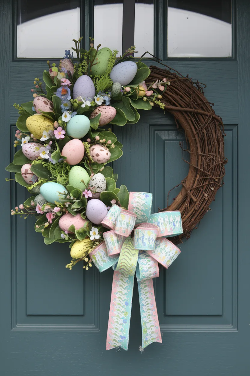 spring wreath easter egg wreath