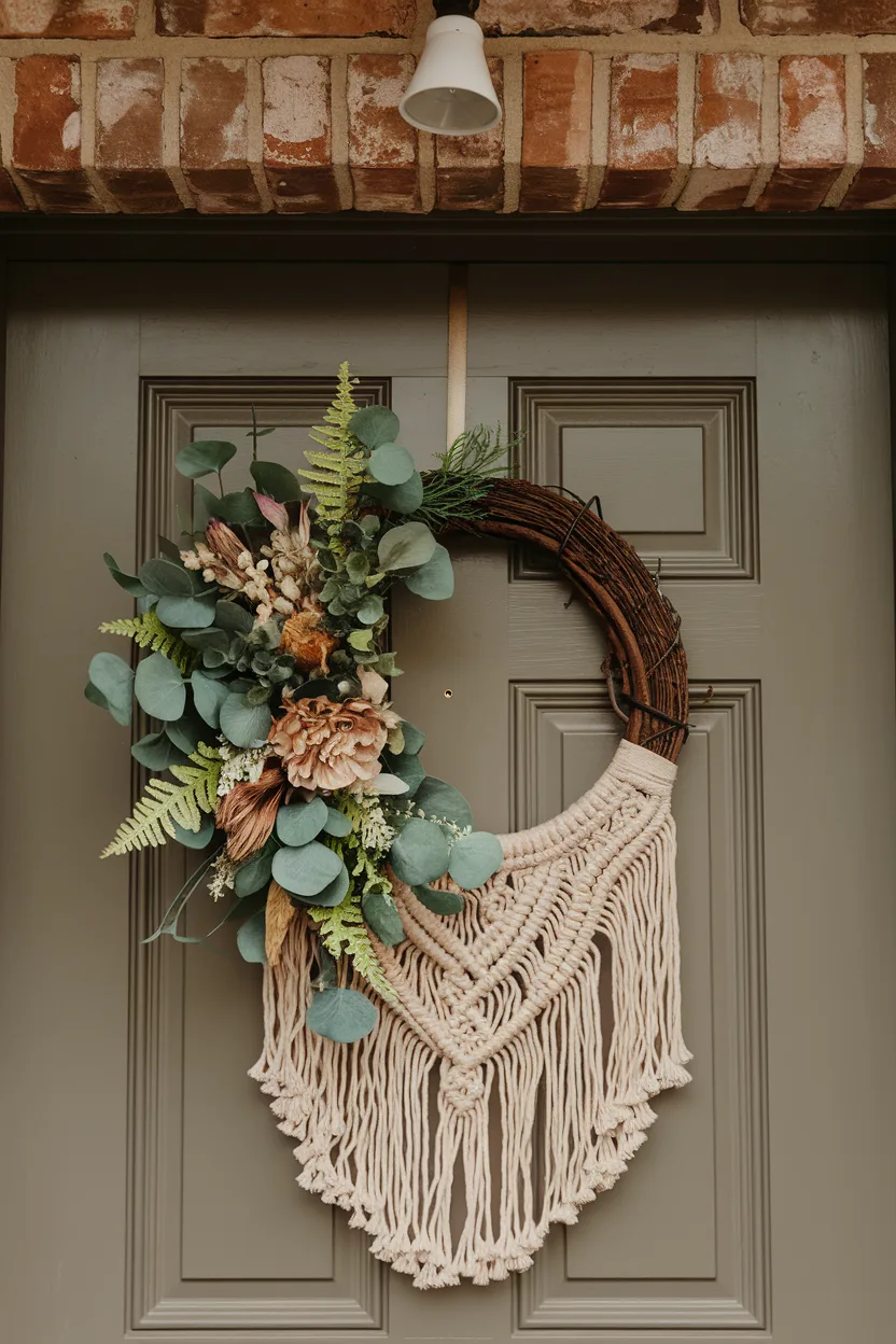 spring wreath macrame wreath