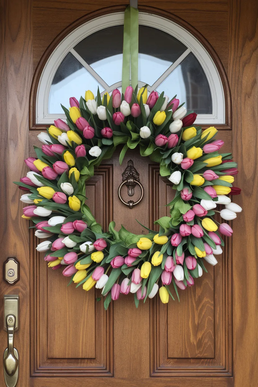 spring wreath tulip wreath