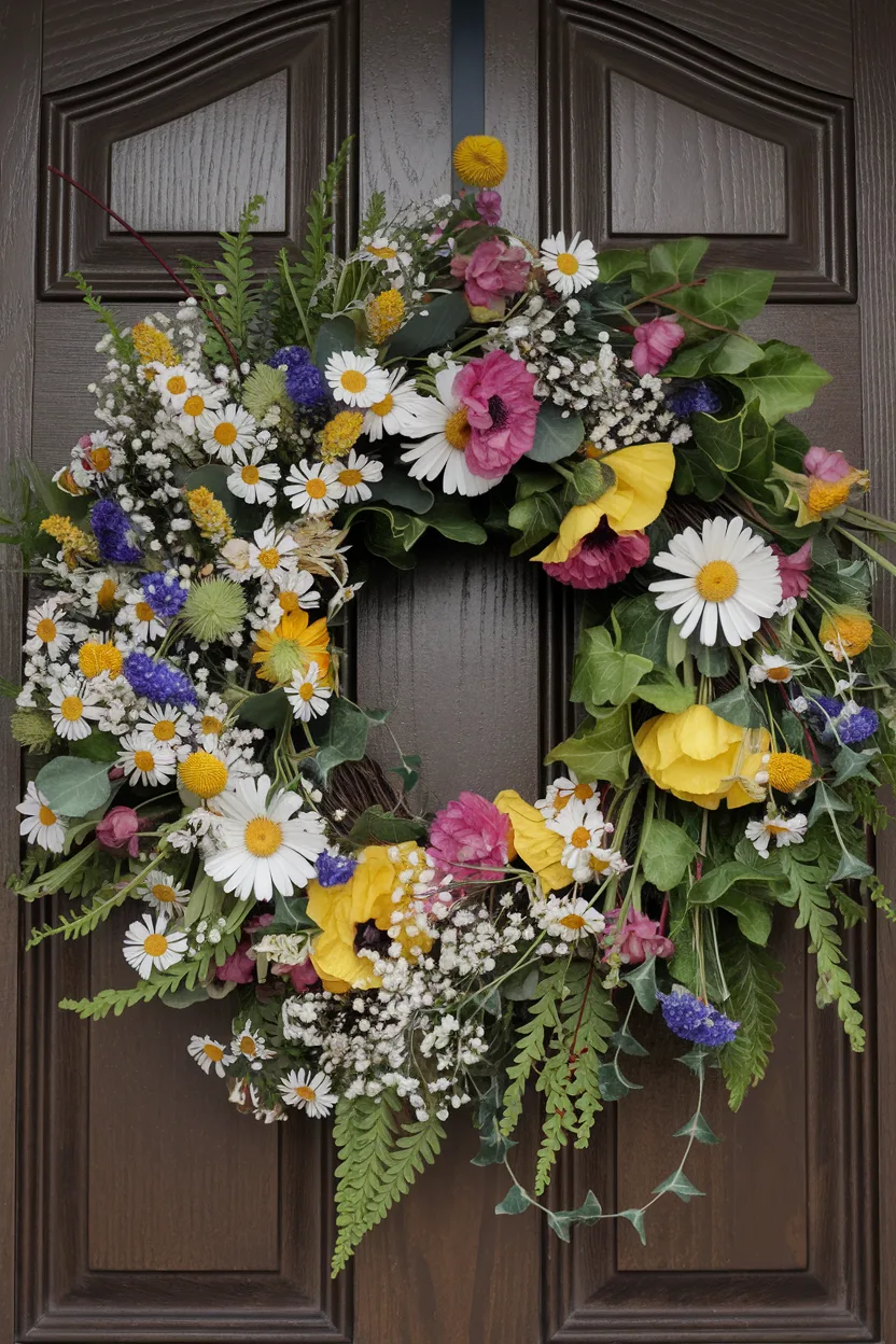 spring wreath wildflower wreath