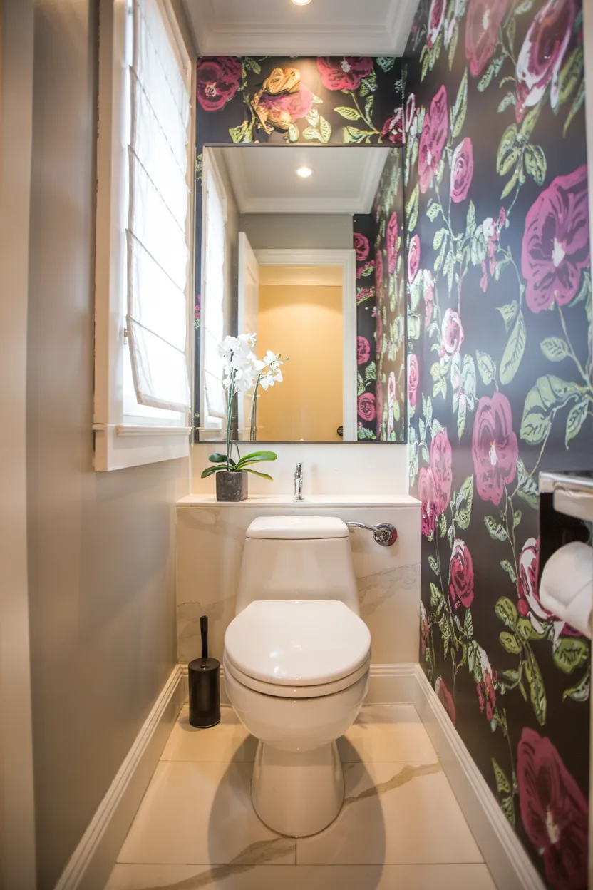 toilet room bold wallpaper