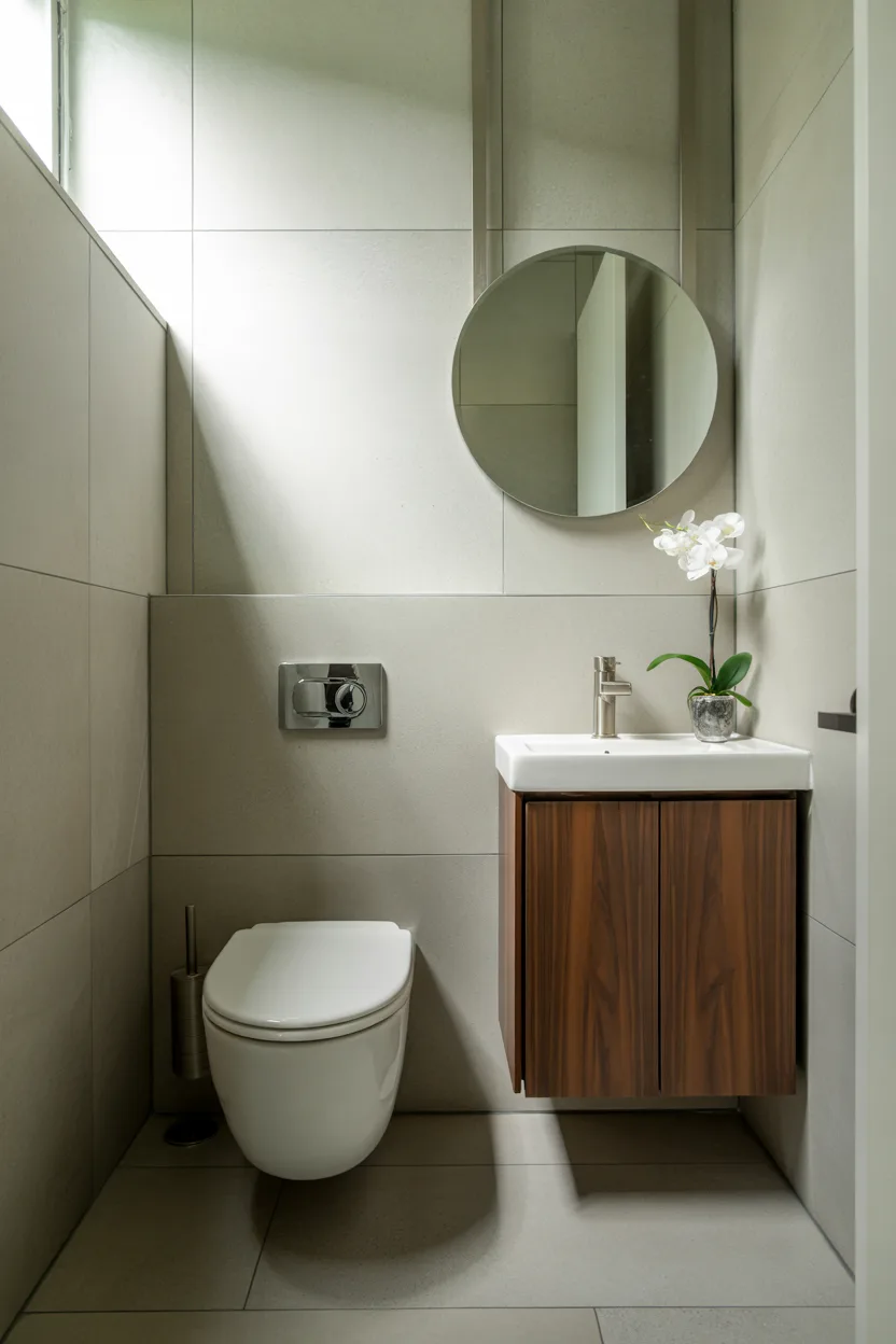 toilet room floating sink