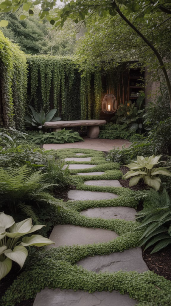 the mossy stone path sanctuary