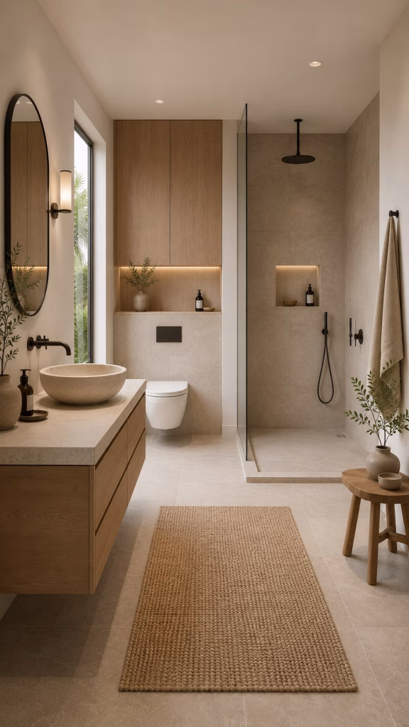 japandi coastal bathroom