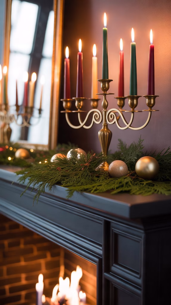 statement candelabra centrepiece with mixed height tapers
